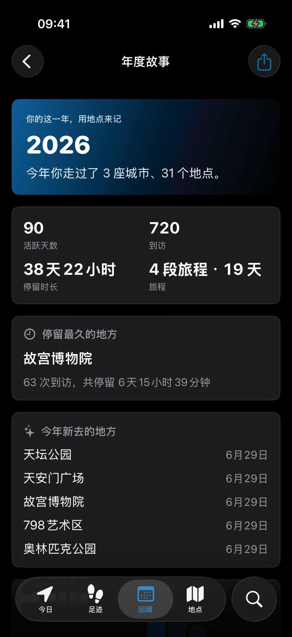 MeTrail 年度故事：整年的到访统计、新去的地方与逐月足迹