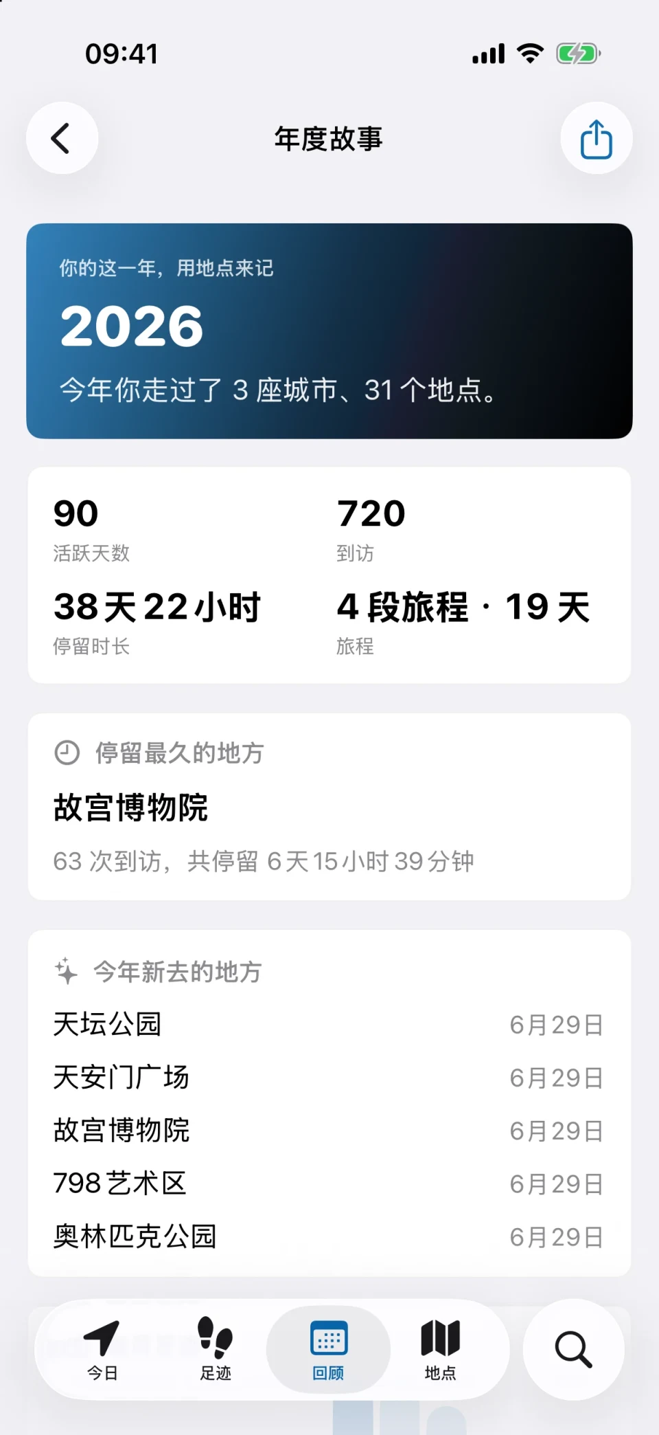 MeTrail 年度故事：整年的到访统计、新去的地方与逐月足迹